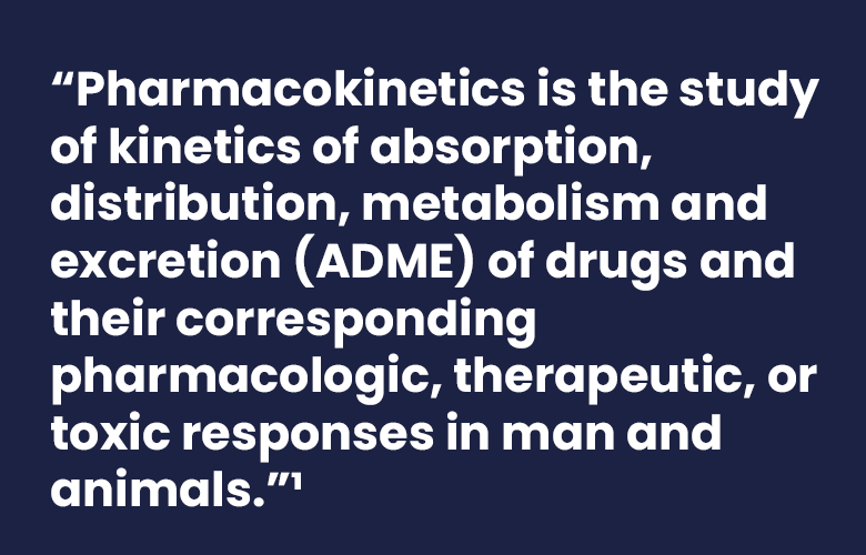 The definition of pharmacokinetics.